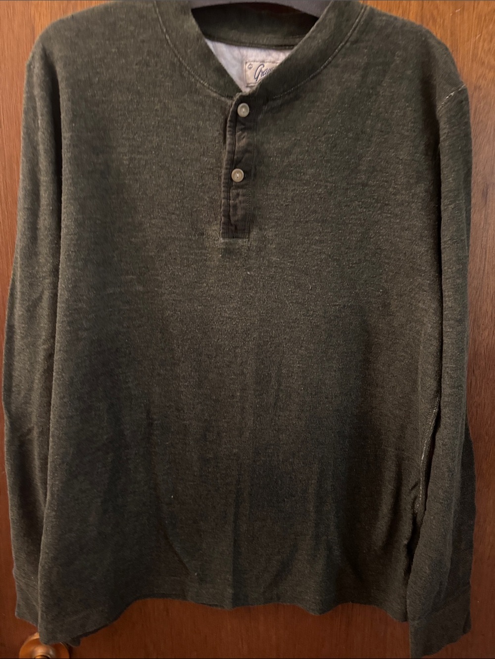 Grayers Dark Olive Henley Top